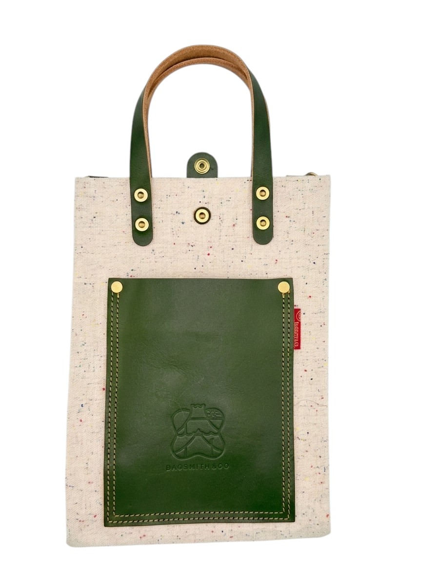 The Flint — Ember Series — White Speckled / Forest Green Leather